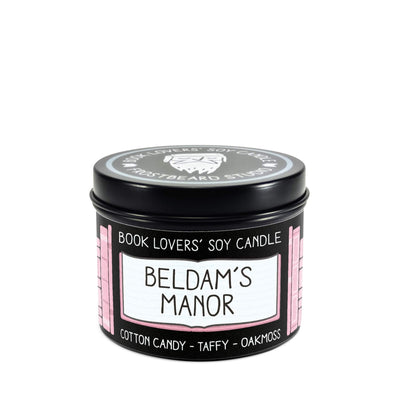 Beldam's Manor - 4 oz Tin - Book Lovers' Soy Candle - Frostbeard Studio