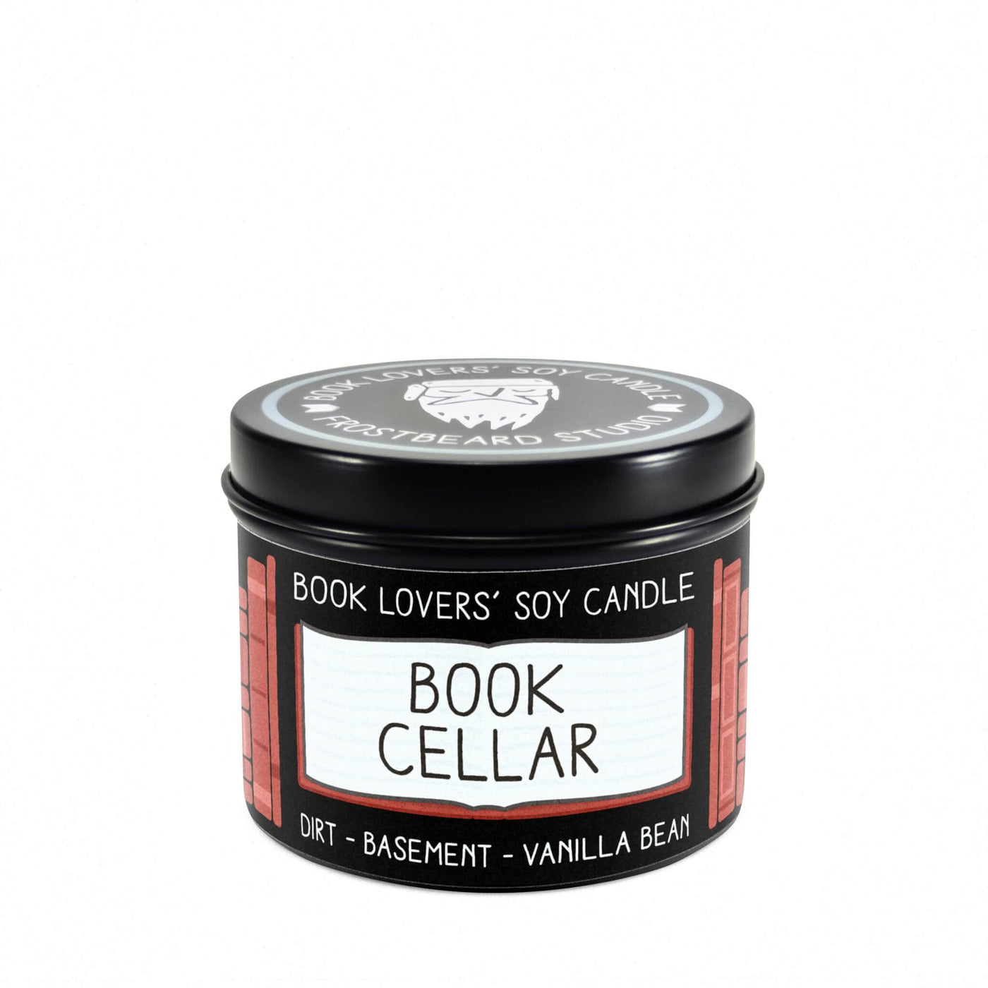 Book Cellar - 4 oz Tin - Book Lovers' Soy Candle - Frostbeard Studio