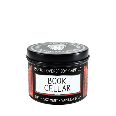 Book Cellar - 4 oz Tin - Book Lovers' Soy Candle - Frostbeard Studio