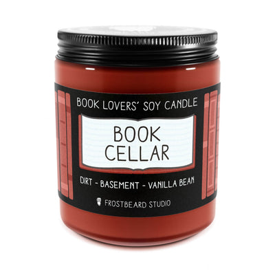 Book Cellar - 8 oz Jar - Book Lovers' Soy Candle - Frostbeard Studio