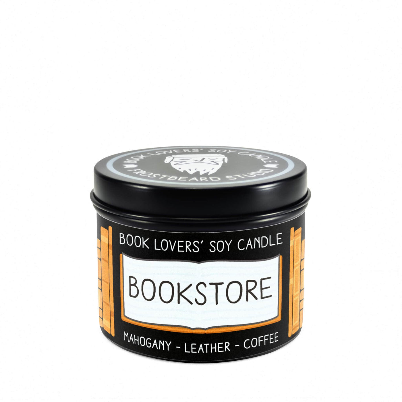 Bookstore - 4 oz Tin - Book Lovers' Soy Candle - Frostbeard Studio