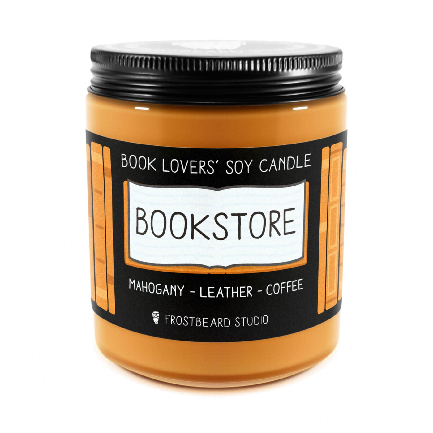 Bookstore - 8 oz Jar - Book Lovers' Soy Candle - Frostbeard Studio