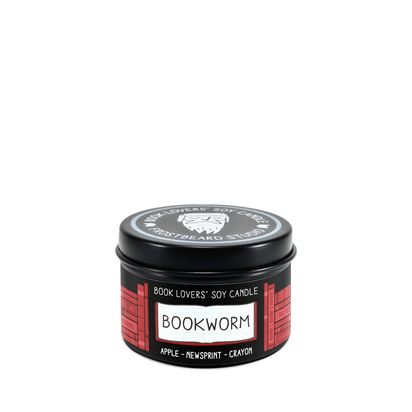 Bookworm  -  2 oz Tin  -  Book Lovers' Soy Candle  -  Frostbeard Studio