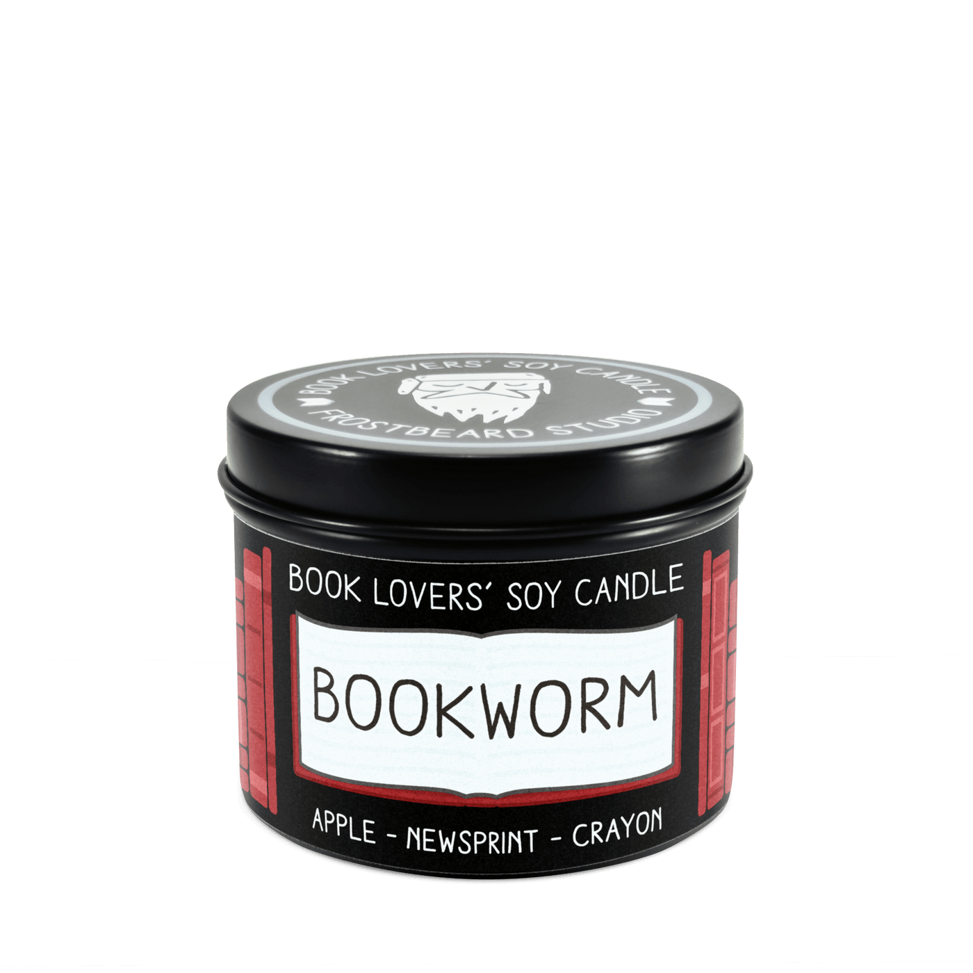 Bookworm  -  4 oz Tin  -  Book Lovers' Soy Candle  -  Frostbeard Studio