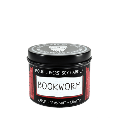 Bookworm - 4 oz Tin - Book Lovers' Soy Candle - Frostbeard Studio