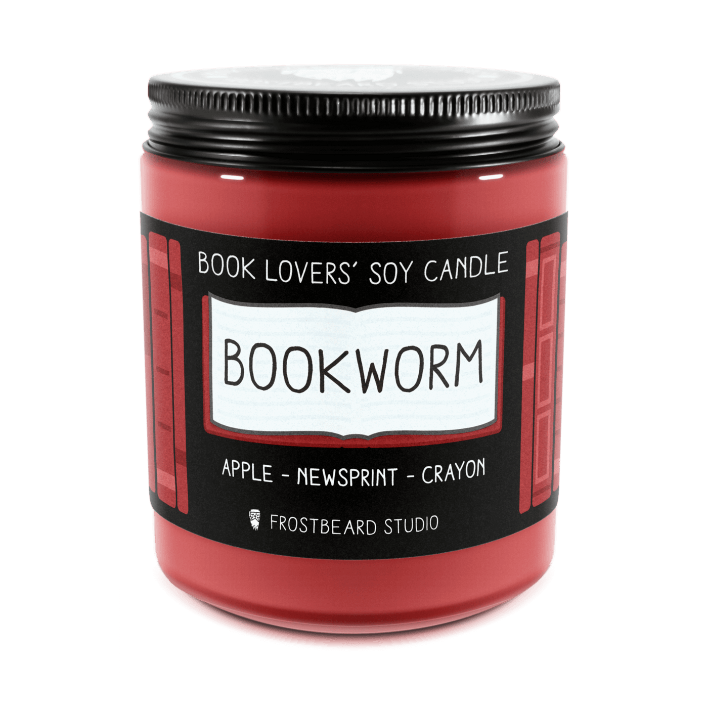 Bookworm  -  8 oz Jar  -  Book Lovers' Soy Candle  -  Frostbeard Studio