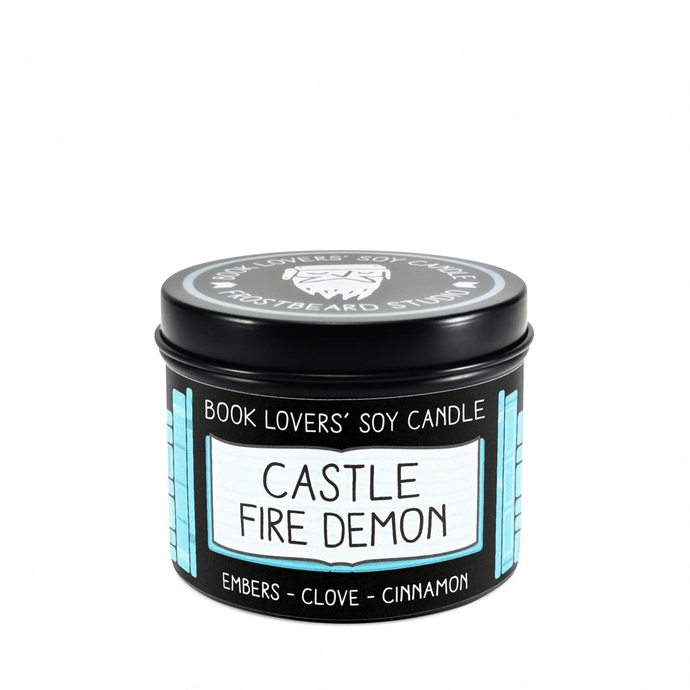 Castle Fire Demon  -  4 oz Tin  -  Book Lovers' Soy Candle  -  Frostbeard Studio