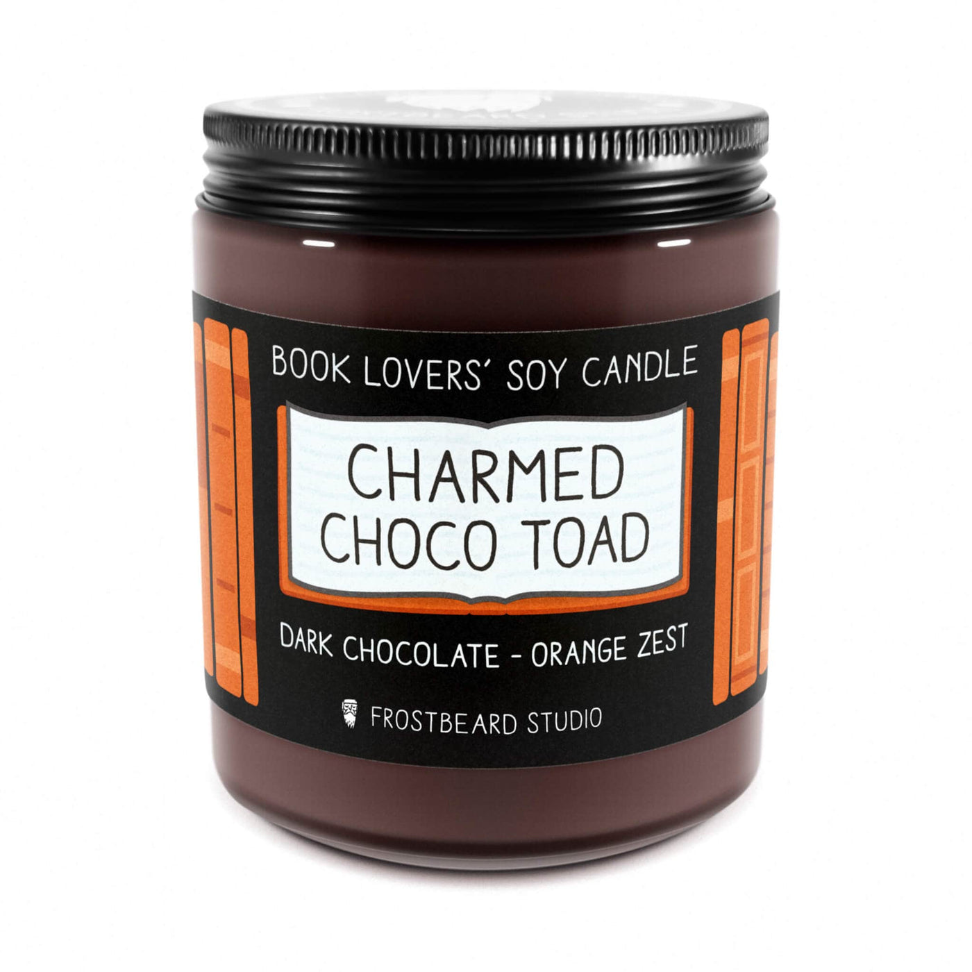 Charmed Choco Toad  -  8 oz Jar  -  Book Lovers' Soy Candle  -  Frostbeard Studio