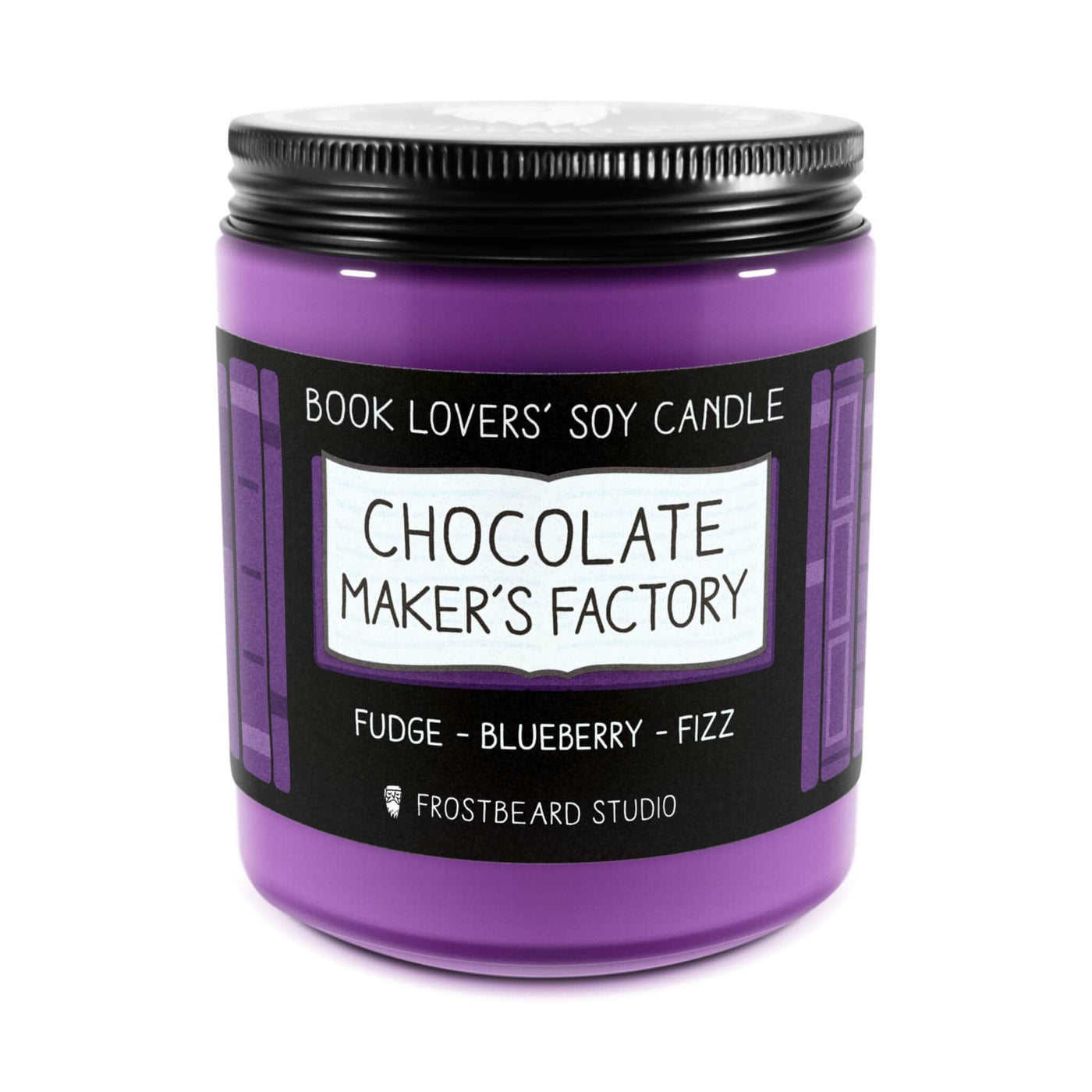 Chocolate Maker's Factory  -  8 oz Jar  -  Book Lovers' Soy Candle  -  Frostbeard Studio
