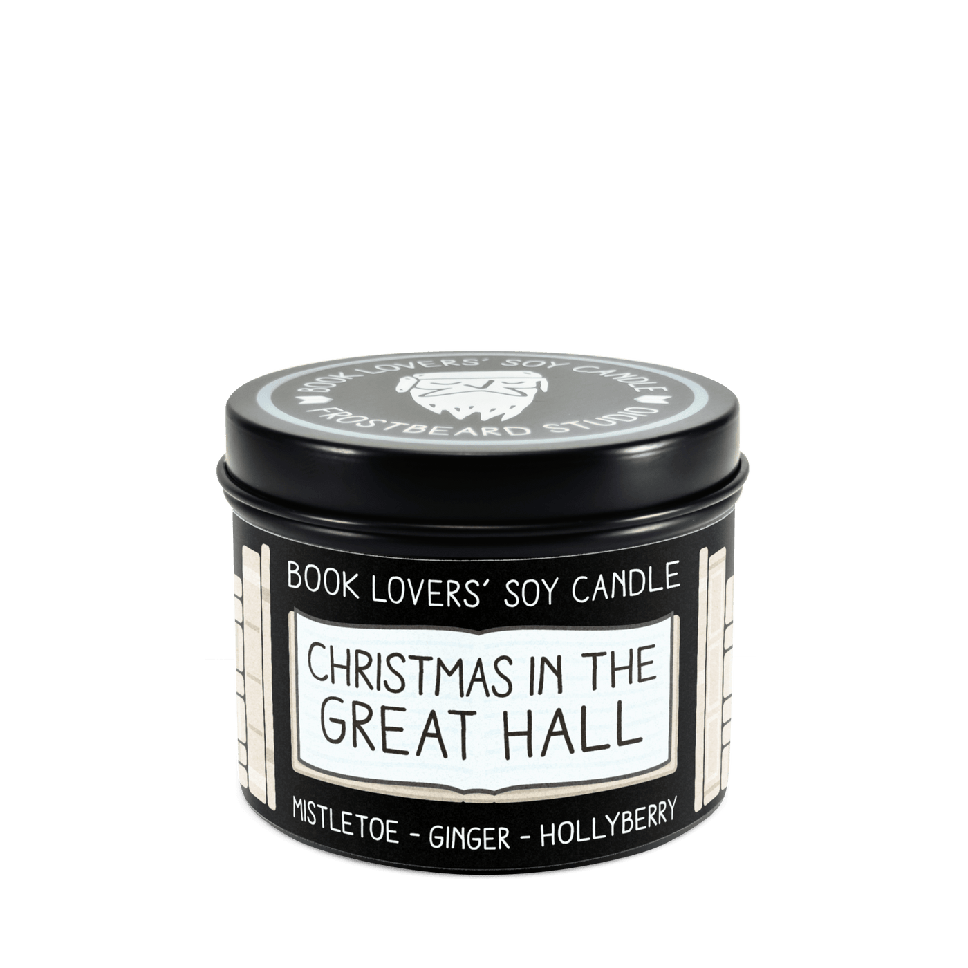 Christmas in the Great Hall  -  4 oz Tin  -  Book Lovers' Soy Candle  -  Frostbeard Studio