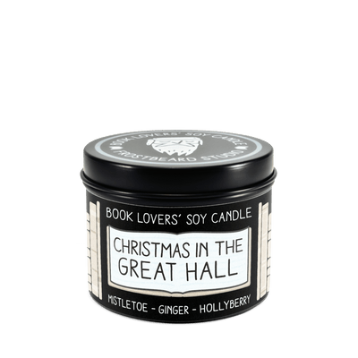 Christmas in the Great Hall - 4 oz Tin - Book Lovers' Soy Candle - Frostbeard Studio