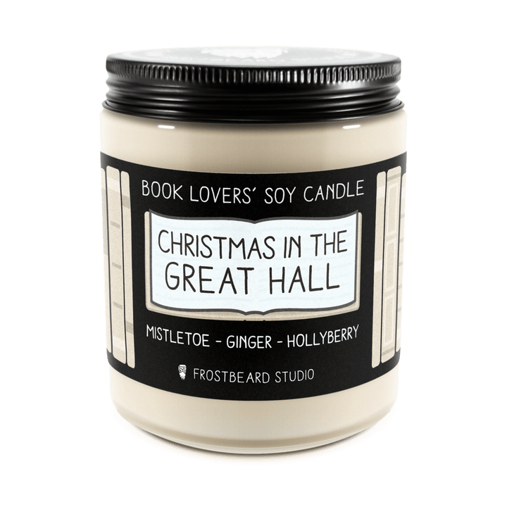 Christmas in the Great Hall  -  8 oz Jar  -  Book Lovers' Soy Candle  -  Frostbeard Studio