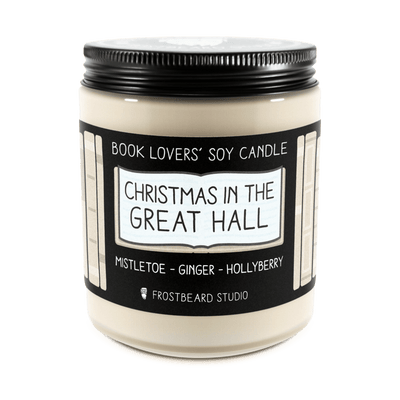 Christmas in the Great Hall - 8 oz Jar - Book Lovers' Soy Candle - Frostbeard Studio