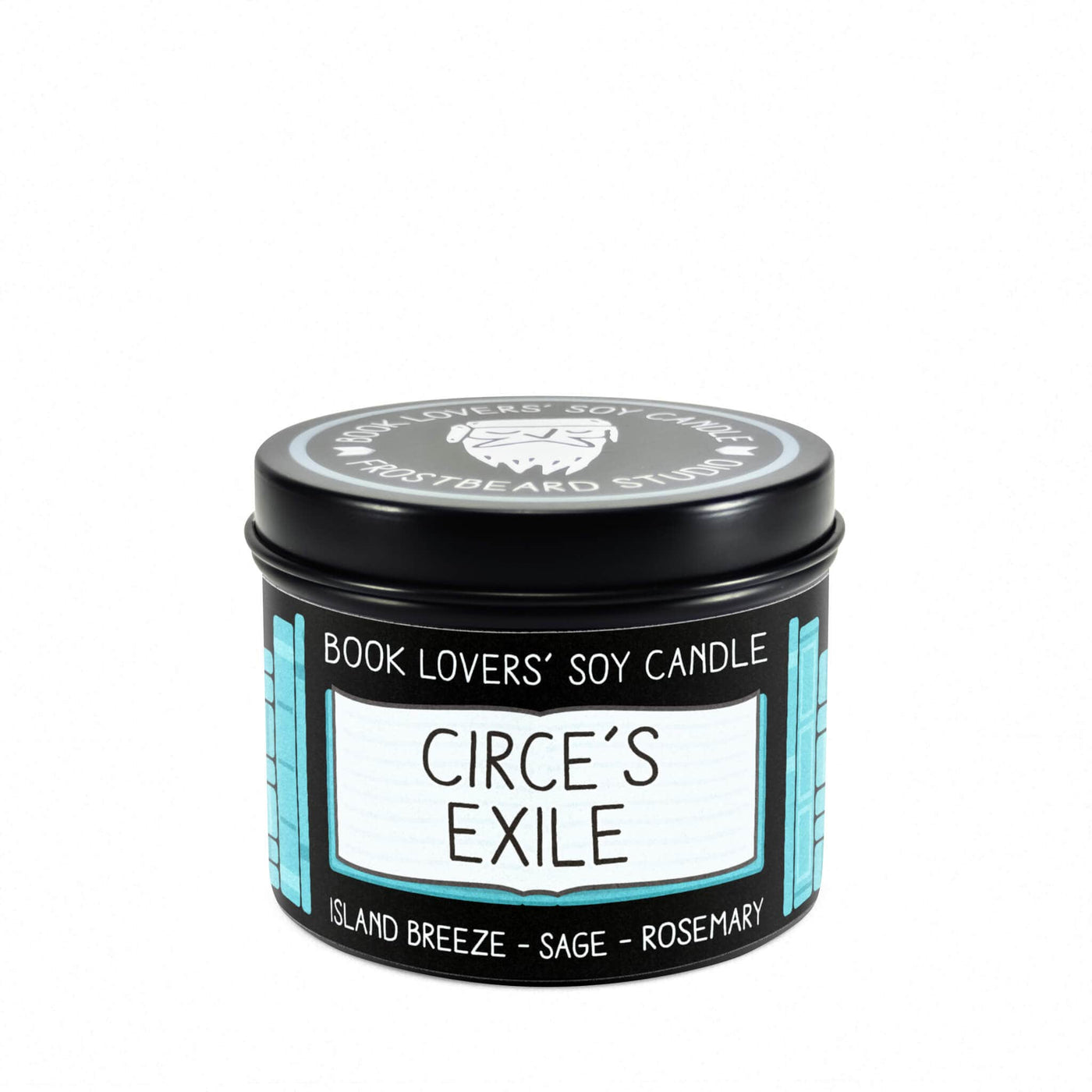 Circe's Exile - 4 oz Tin - Book Lovers' Soy Candle - Frostbeard Studio