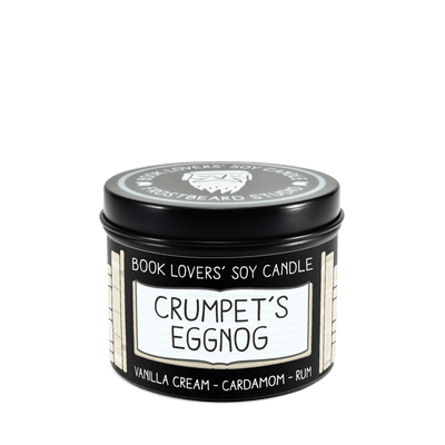 Crumpet's Eggnog - 4 oz Tin - Book Lovers' Soy Candle - Frostbeard Studio