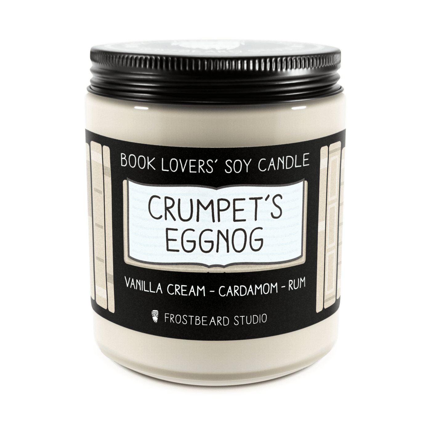 Crumpet's Eggnog - 8 oz Jar - Book Lovers' Soy Candle - Frostbeard Studio