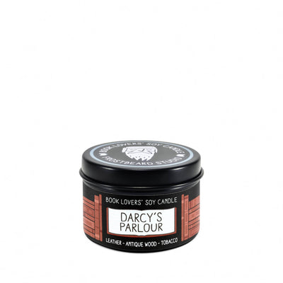 Darcy's Parlour - 2 oz Tin - Book Lovers' Soy Candle - Frostbeard Studio