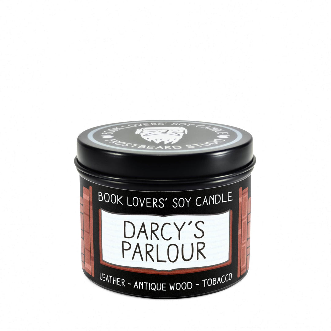 Darcy's Parlour  -  4 oz Tin  -  Book Lovers' Soy Candle  -  Frostbeard Studio