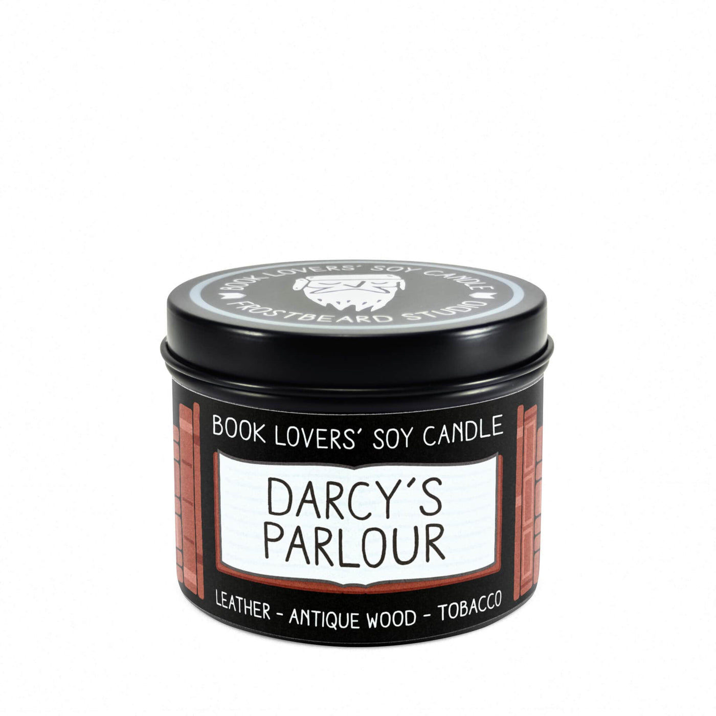 Darcy's Parlour - 4 oz Tin - Book Lovers' Soy Candle - Frostbeard Studio