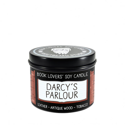 Darcy's Parlour  -  4 oz Tin  -  Book Lovers' Soy Candle  -  Frostbeard Studio