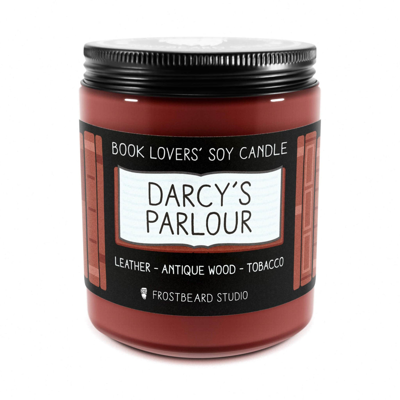 Darcy's Parlour  -  8 oz Jar  -  Book Lovers' Soy Candle  -  Frostbeard Studio