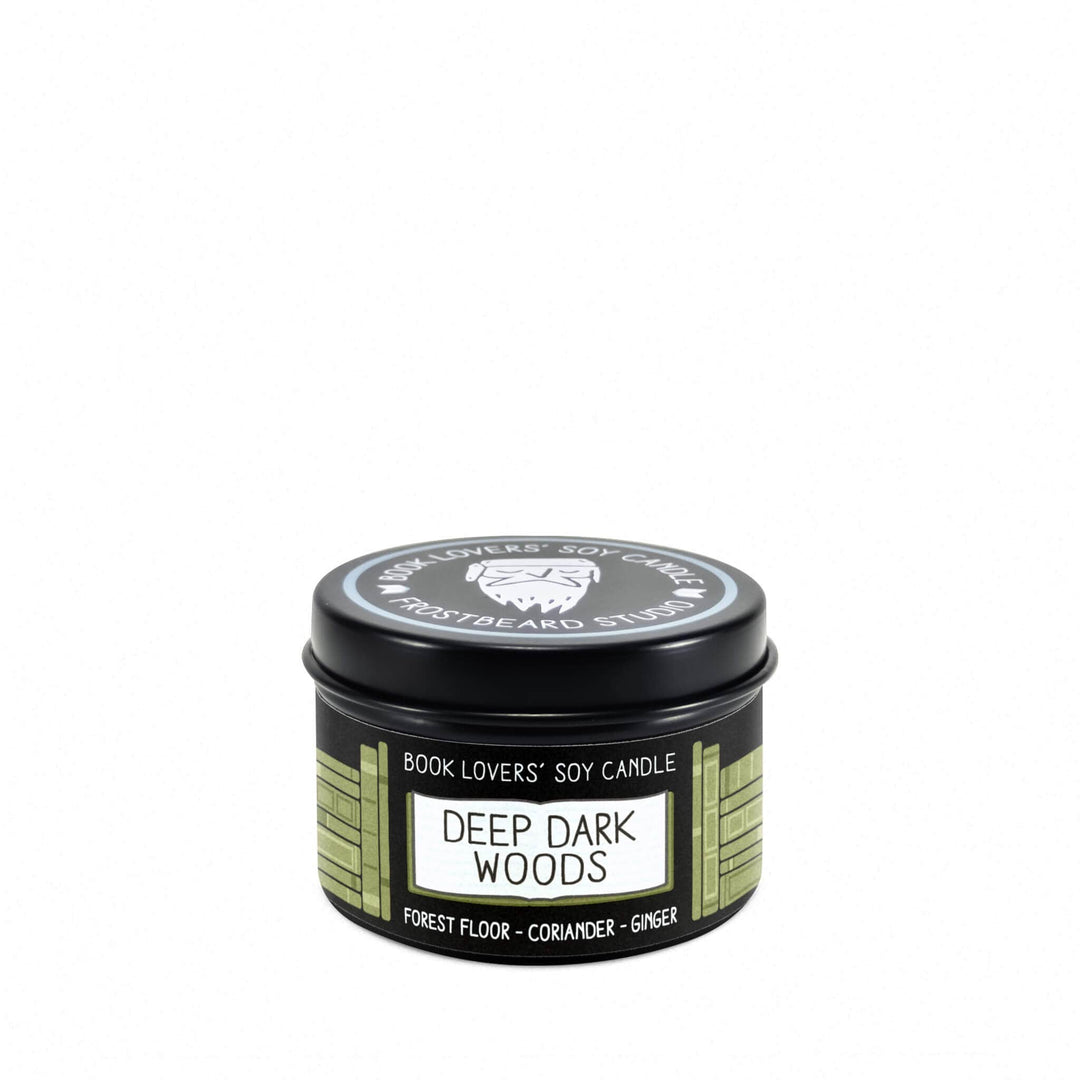 Deep Dark Woods  -  2 oz Tin  -  Book Lovers' Soy Candle  -  Frostbeard Studio