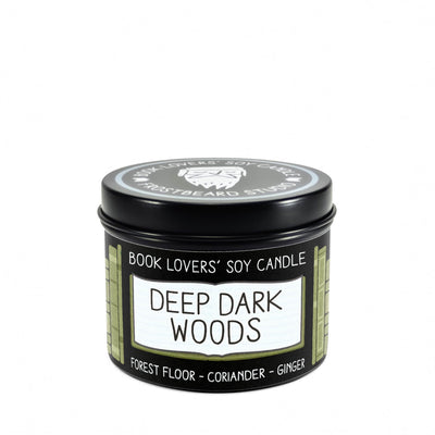 Deep Dark Woods - 4 oz Tin - Book Lovers' Soy Candle - Frostbeard Studio