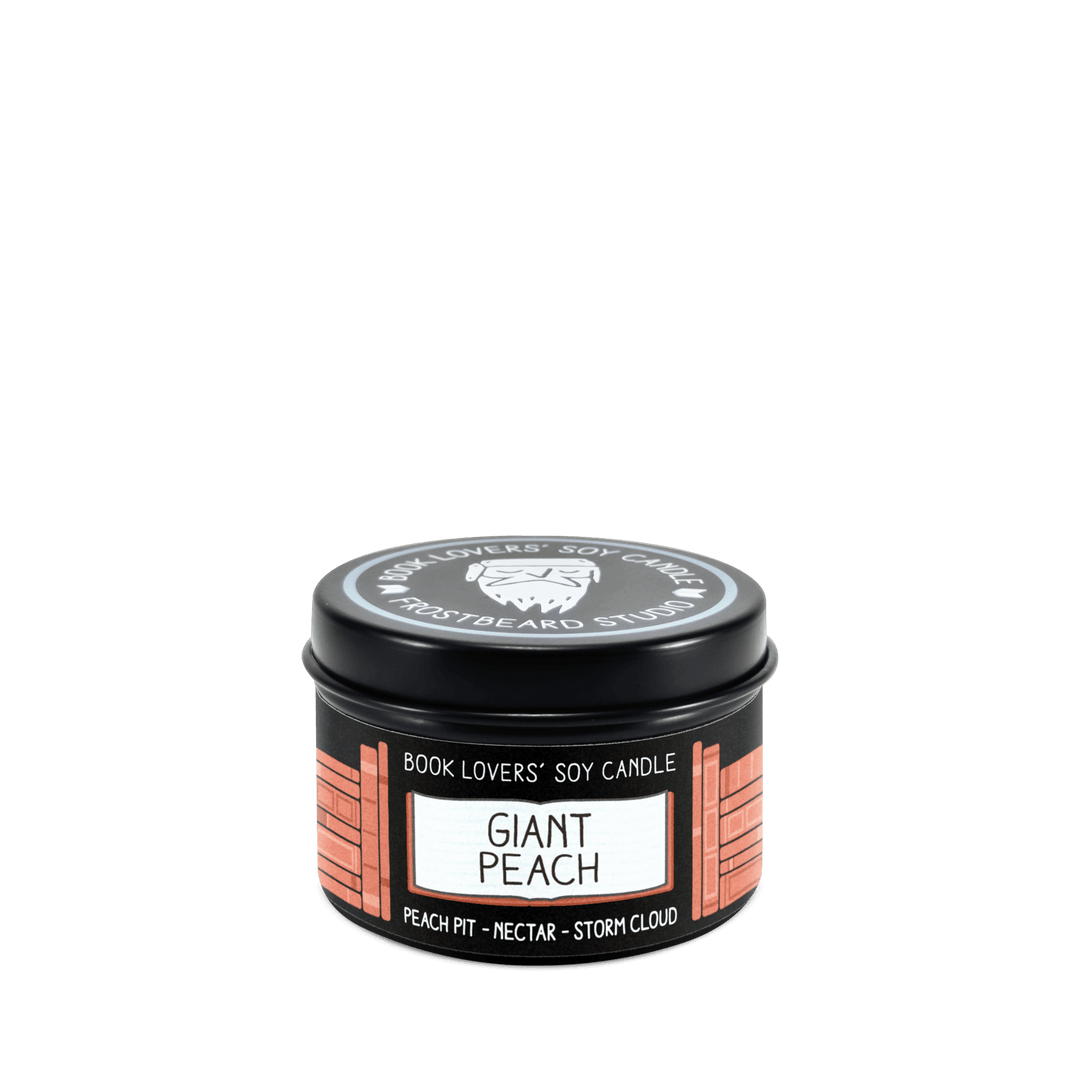 Giant Peach  -  2 oz Tin  -  Book Lovers' Soy Candle  -  Frostbeard Studio