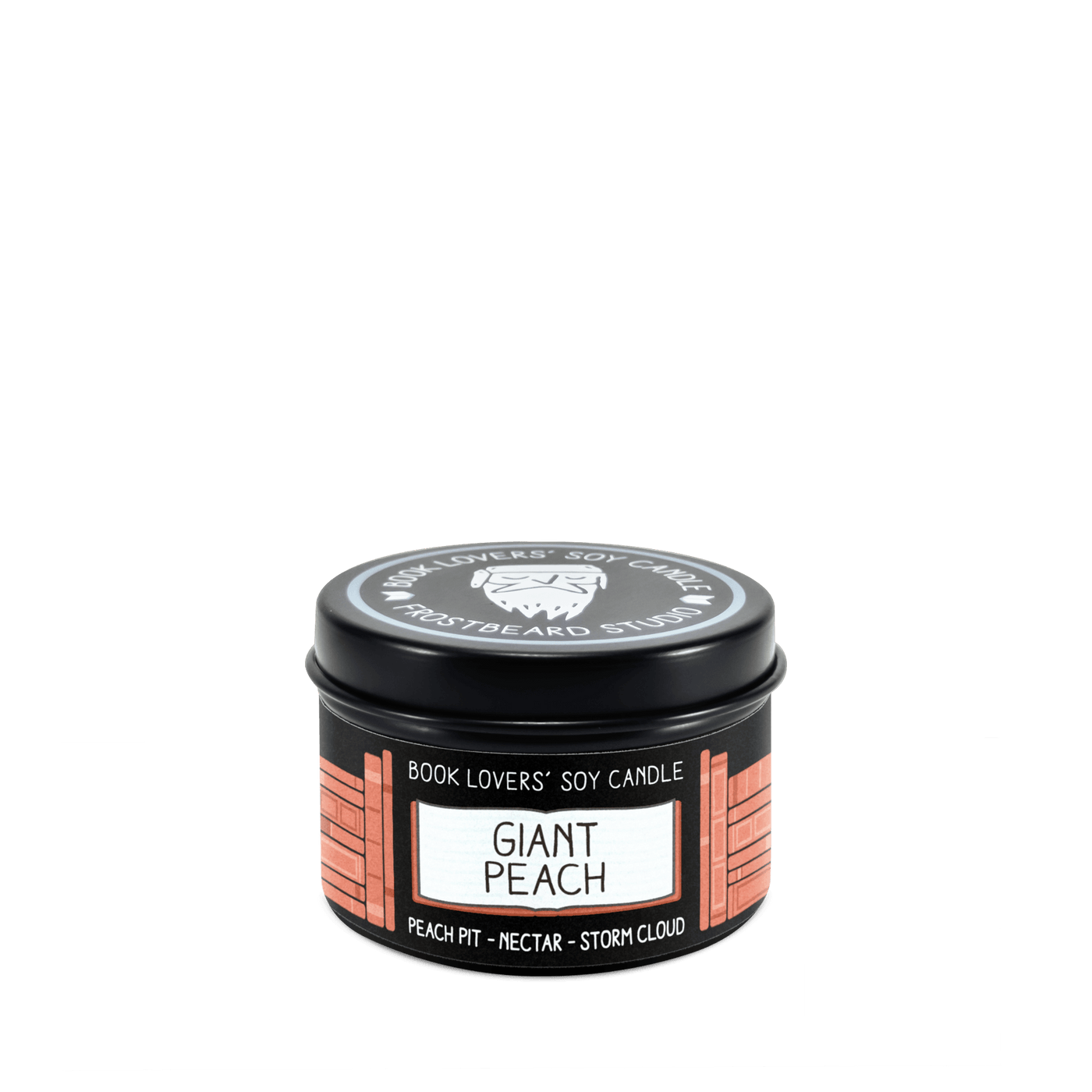 Giant Peach - 2 oz Tin - Book Lovers' Soy Candle - Frostbeard Studio