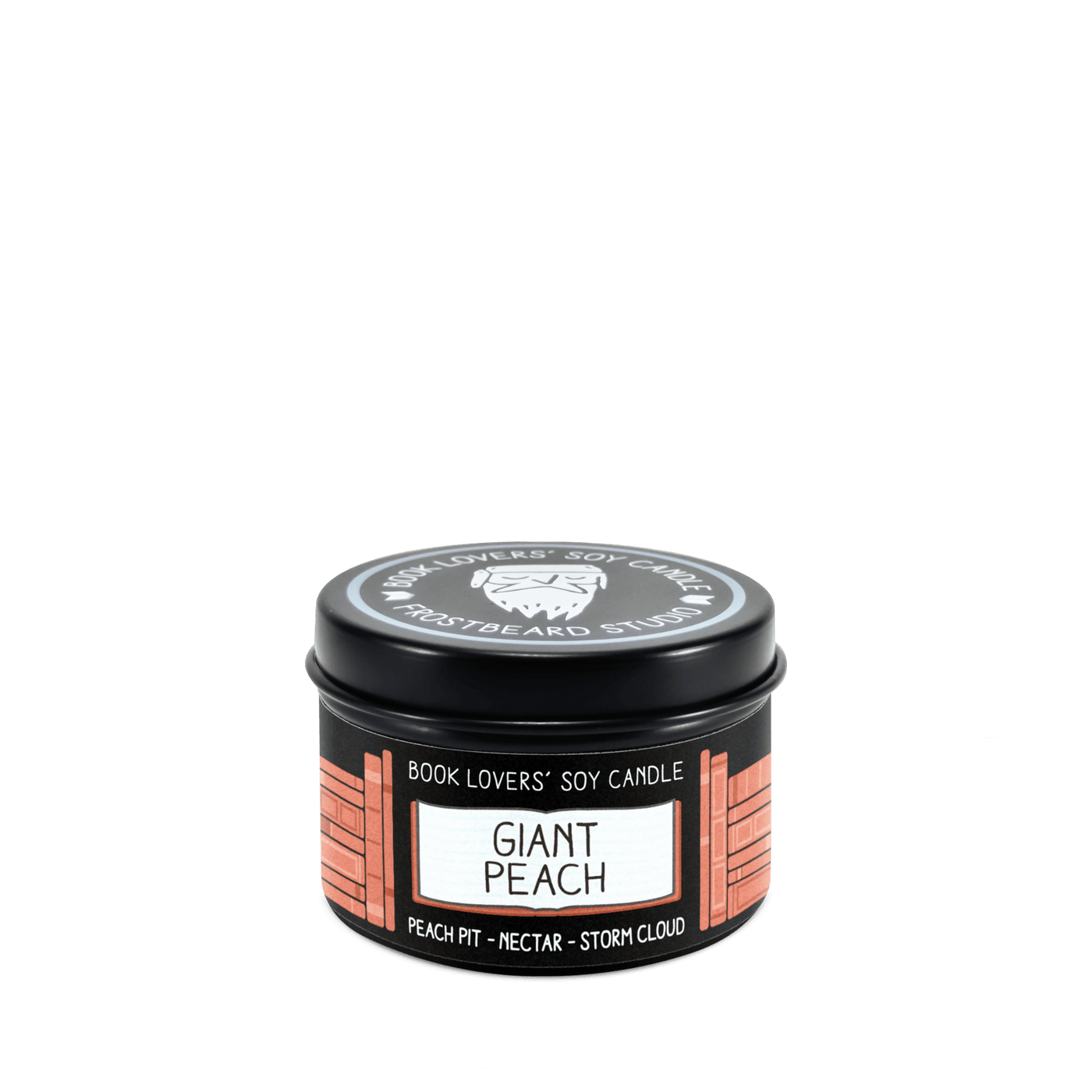 Giant Peach  -  2 oz Tin  -  Book Lovers' Soy Candle  -  Frostbeard Studio