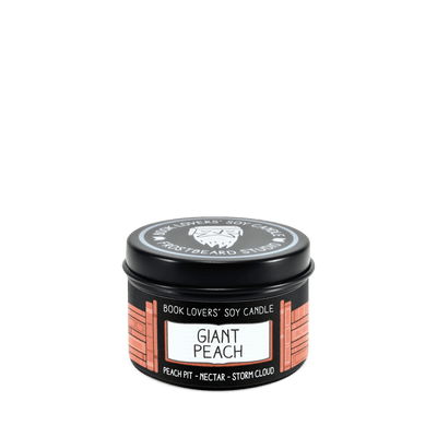 Giant Peach - 2 oz Tin - Book Lovers' Soy Candle - Frostbeard Studio