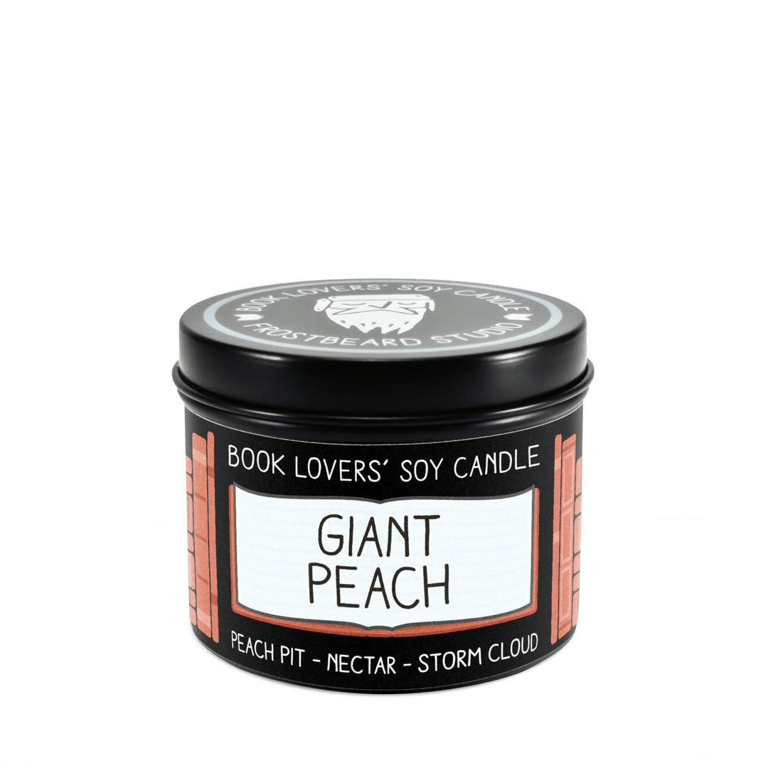 Giant Peach  -  4 oz Tin  -  Book Lovers' Soy Candle  -  Frostbeard Studio