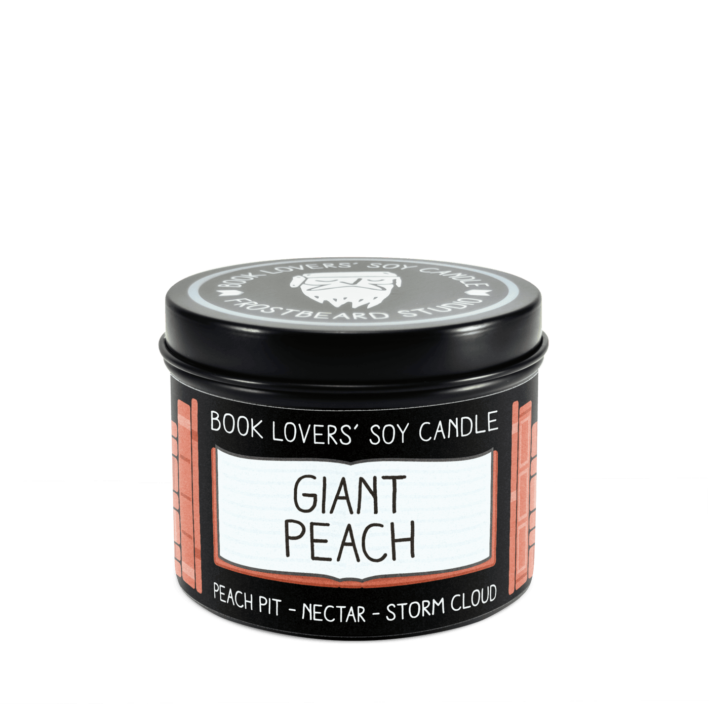 Giant Peach - 4 oz Tin - Book Lovers' Soy Candle - Frostbeard Studio