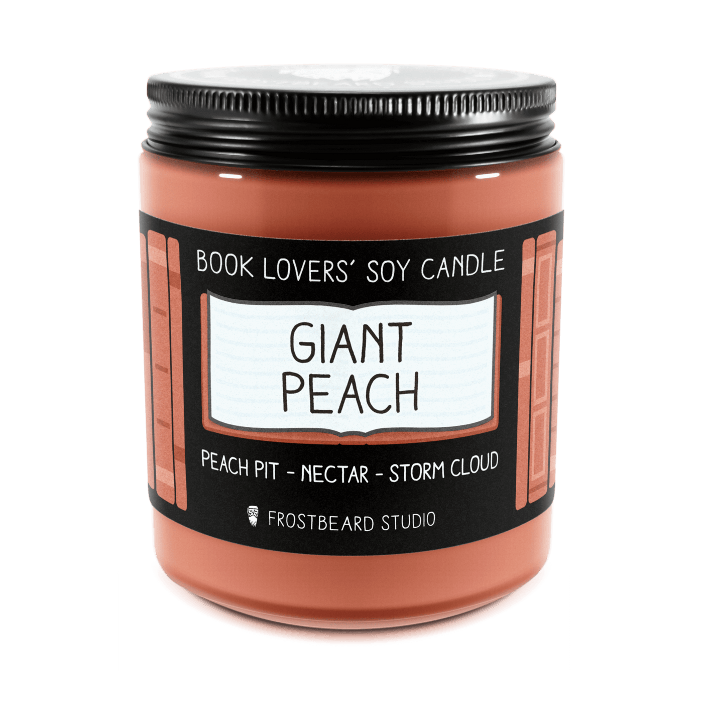 Giant Peach - 8 oz Jar - Book Lovers' Soy Candle - Frostbeard Studio