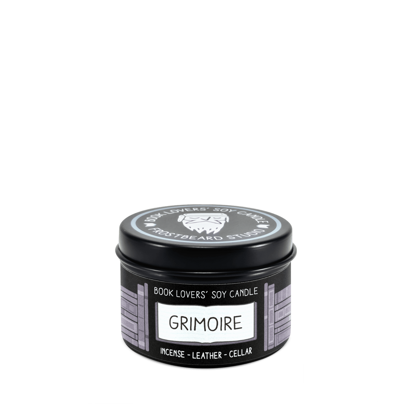 Grimoire - 2 oz Tin - Book Lovers' Soy Candle - Frostbeard Studio