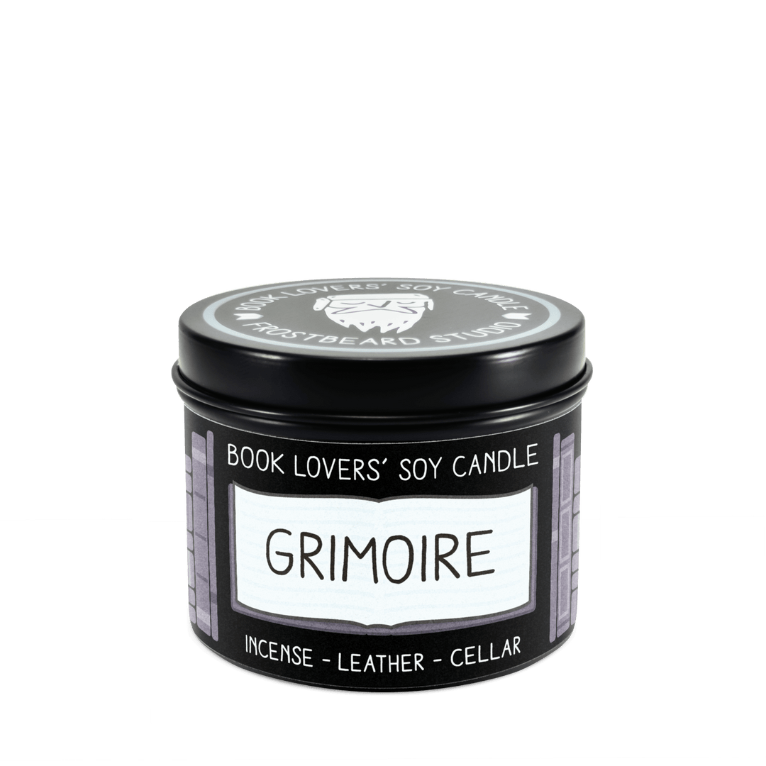 Grimoire  -  4 oz Tin  -  Book Lovers' Soy Candle  -  Frostbeard Studio