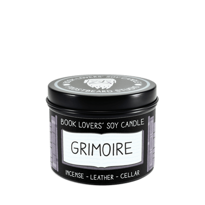 Grimoire - 4 oz Tin - Book Lovers' Soy Candle - Frostbeard Studio