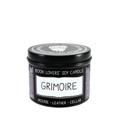 Grimoire - 4 oz Tin - Book Lovers' Soy Candle - Frostbeard Studio