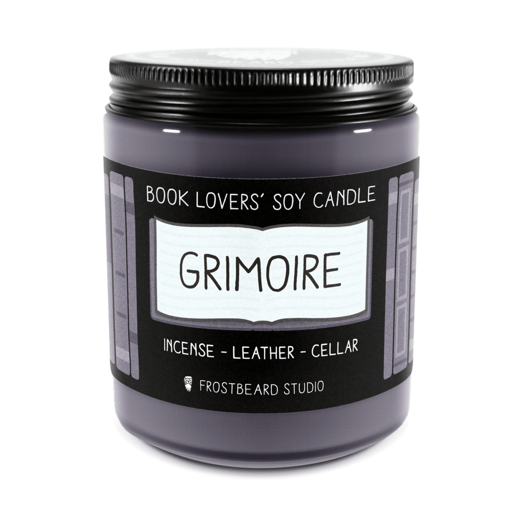 Grimoire  -  8 oz Jar  -  Book Lovers' Soy Candle  -  Frostbeard Studio