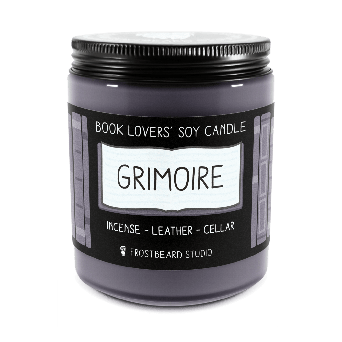 Grimoire - 8 oz Jar - Book Lovers' Soy Candle - Frostbeard Studio