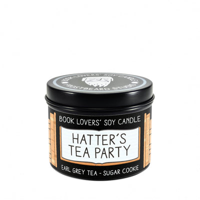 Hatter's Tea Party - 4 oz Tin - Book Lovers' Soy Candle - Frostbeard Studio