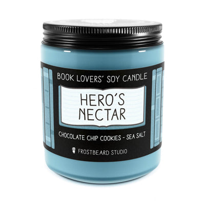 Hero's Nectar  -  8 oz Jar  -  Book Lovers' Soy Candle  -  Frostbeard Studio