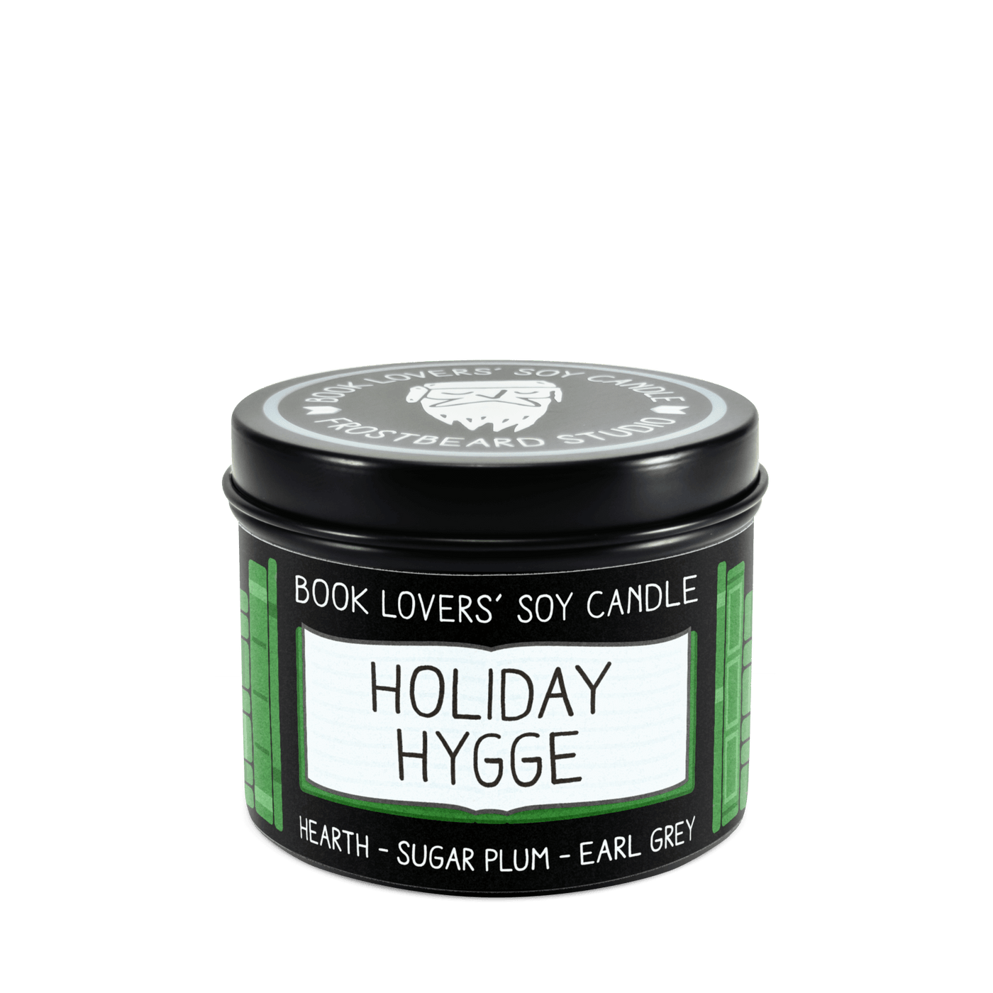 Holiday Hygge - 4 oz Tin - Book Lovers' Soy Candle - Frostbeard Studio