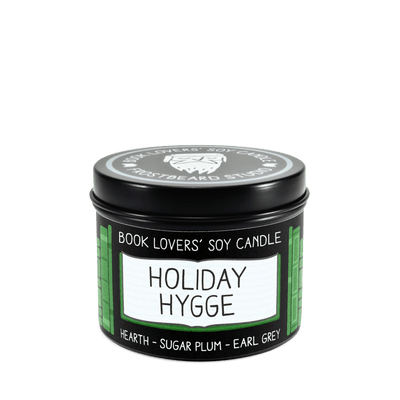 Holiday Hygge  -  4 oz Tin  -  Book Lovers' Soy Candle  -  Frostbeard Studio