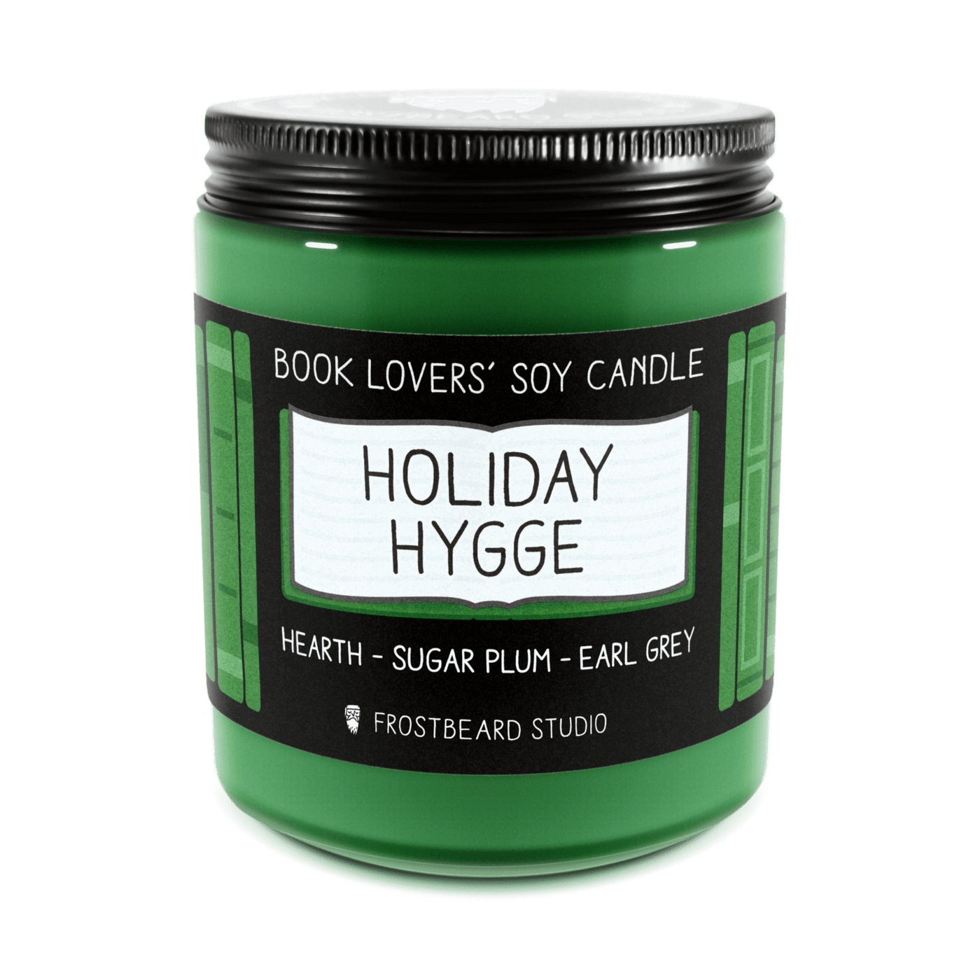 Holiday Hygge - 8 oz Jar - Book Lovers' Soy Candle - Frostbeard Studio