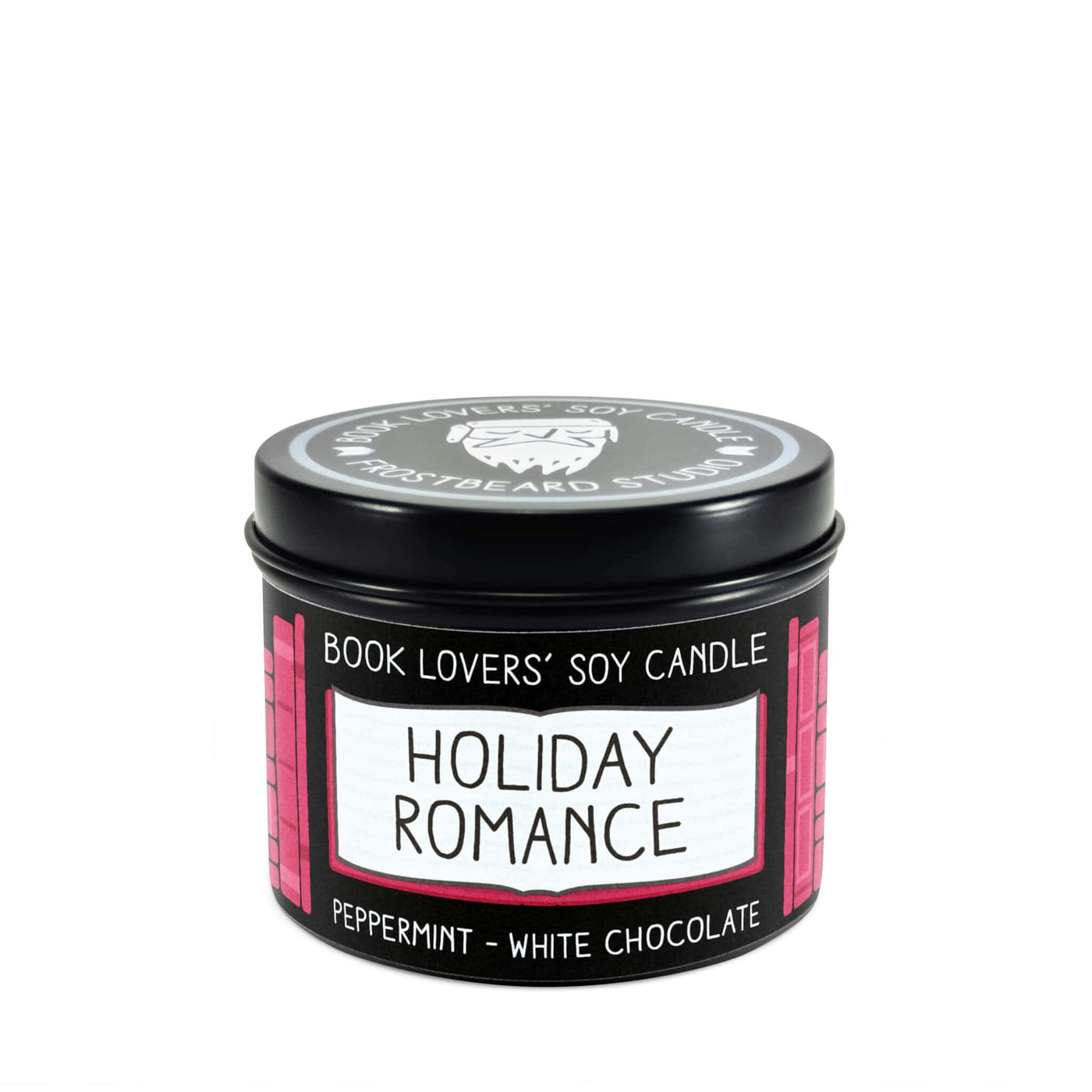 Holiday Romance  -  4 oz Tin  -  Book Lovers' Soy Candle  -  Frostbeard Studio