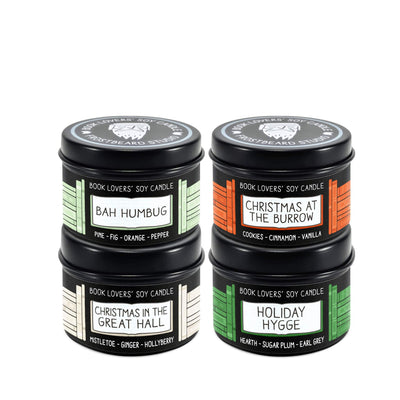Holiday Sample Pack - 2 oz Tins - Book Lovers' Soy Candles - Frostbeard Studio