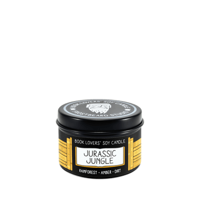 Jurassic Jungle - 2 oz Tin - Book Lovers' Soy Candle - Frostbeard Studio