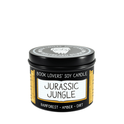 Jurassic Jungle - 4 oz Tin - Book Lovers' Soy Candle - Frostbeard Studio
