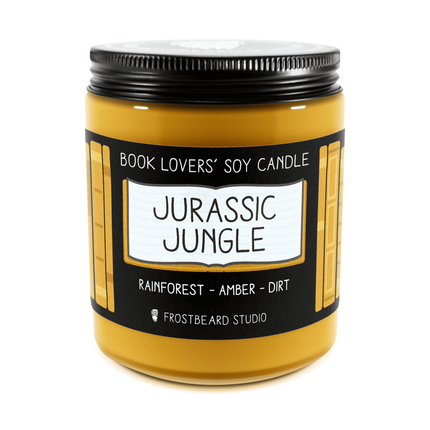 Jurassic Jungle  -  8 oz Jar  -  Book Lovers' Soy Candle  -  Frostbeard Studio